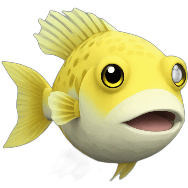 yellow fugu fish from minecraft emoji