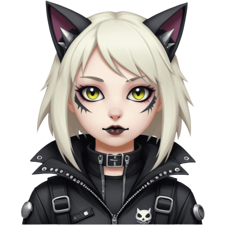 Edgy Kawaii Cute Cool Cartoon Anime Punk Techwear Gothic Catgirl emoji