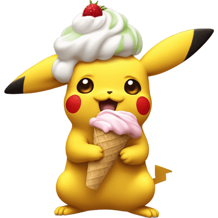 pikachu eating ice cream  emoji