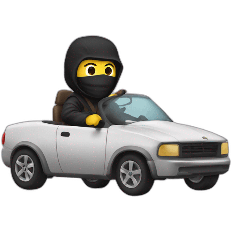 ninja riding a car emoji