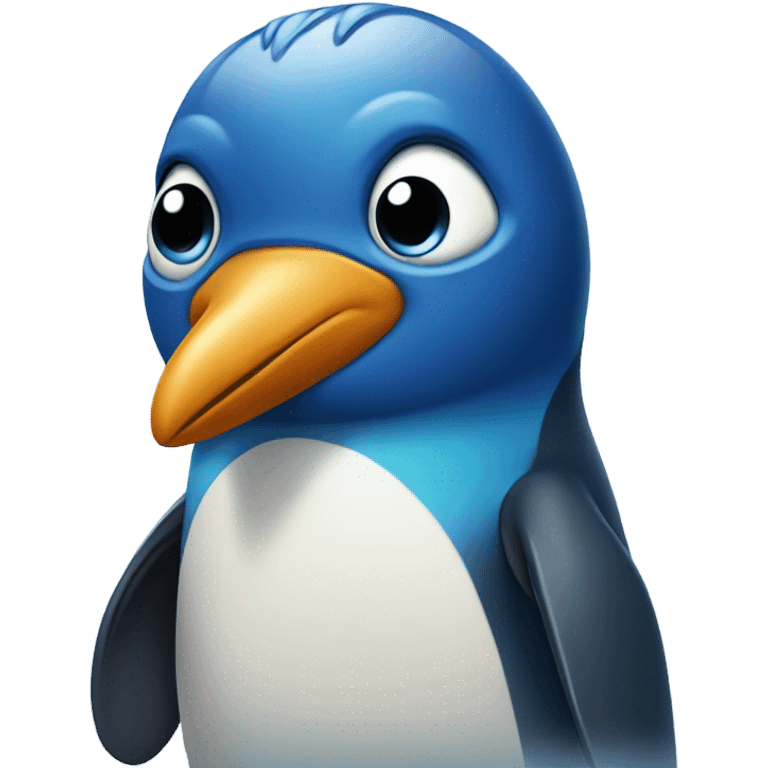 The blue penguin is crying emoji