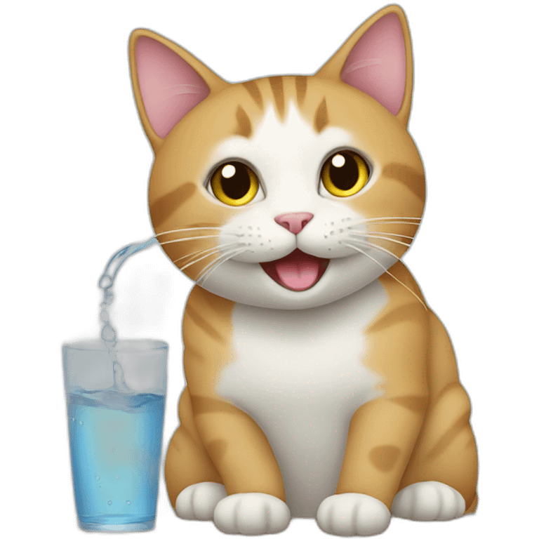 Cat drinking water emoji