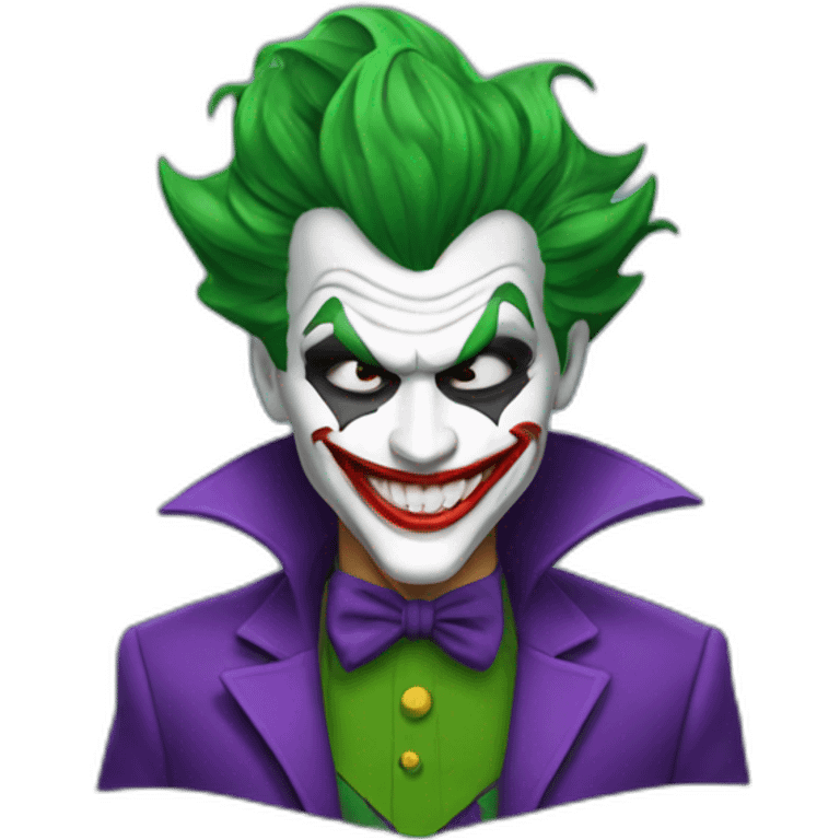 Joker wearing a batman suite emoji