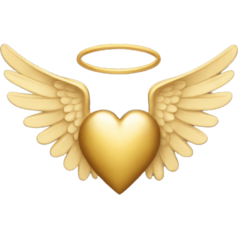 gold heart with angel wings emoji