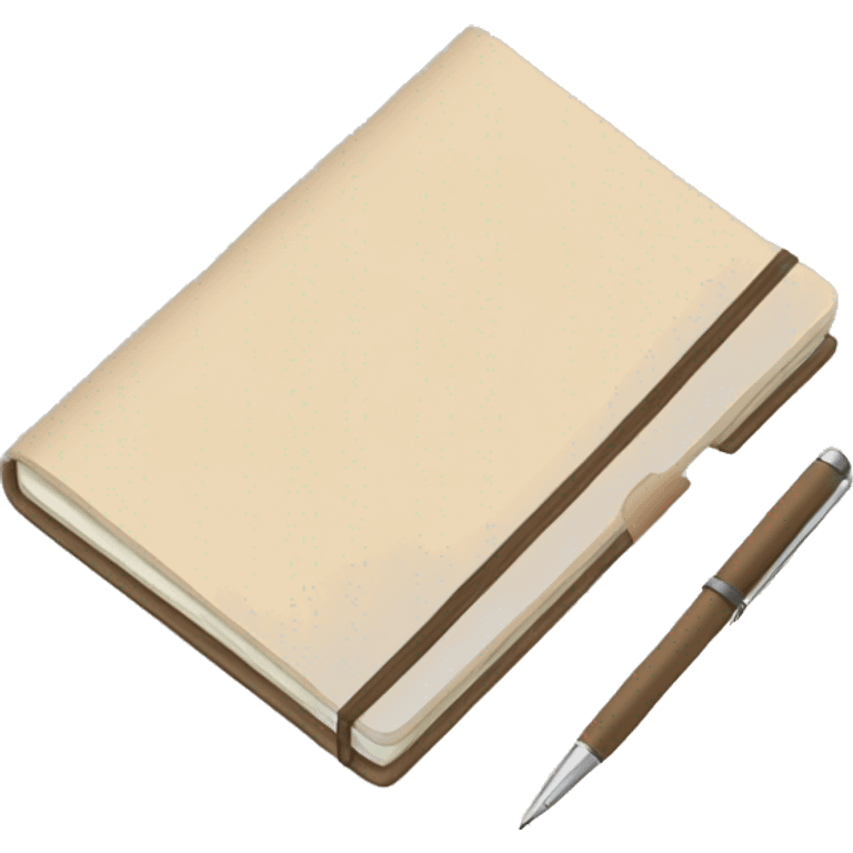 beige notebook and pen emoji