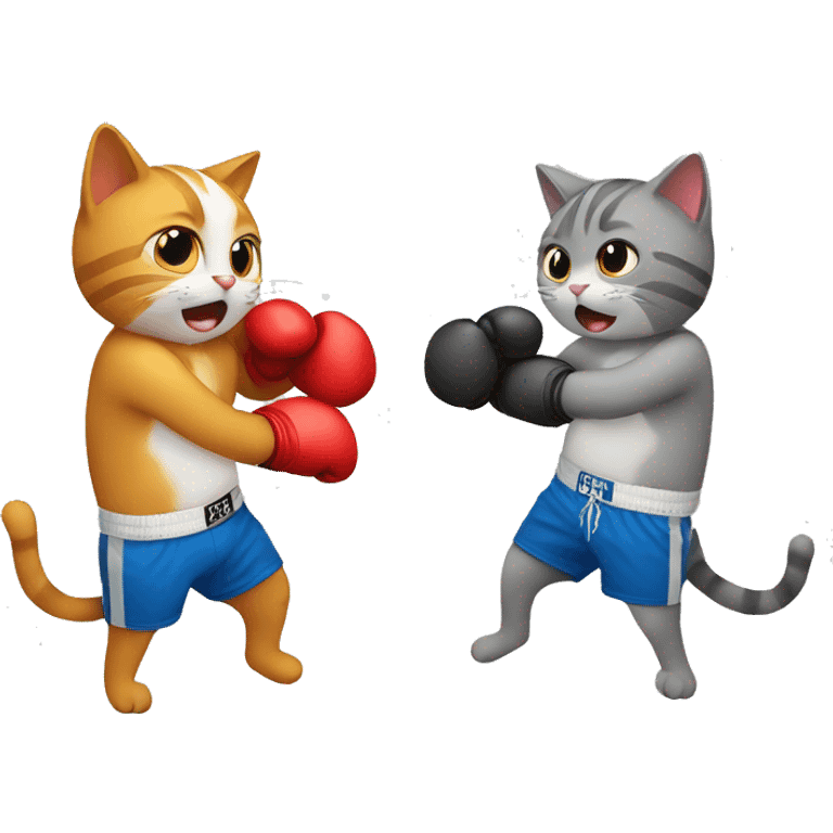 Cat boxing another cat emoji