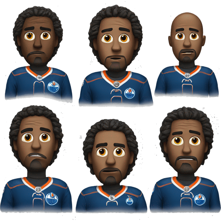 Anxious guy in oilers jersey emoji