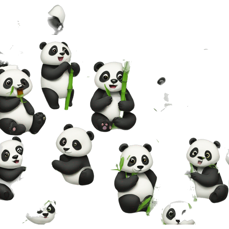 Pandas eat bamboo emoji