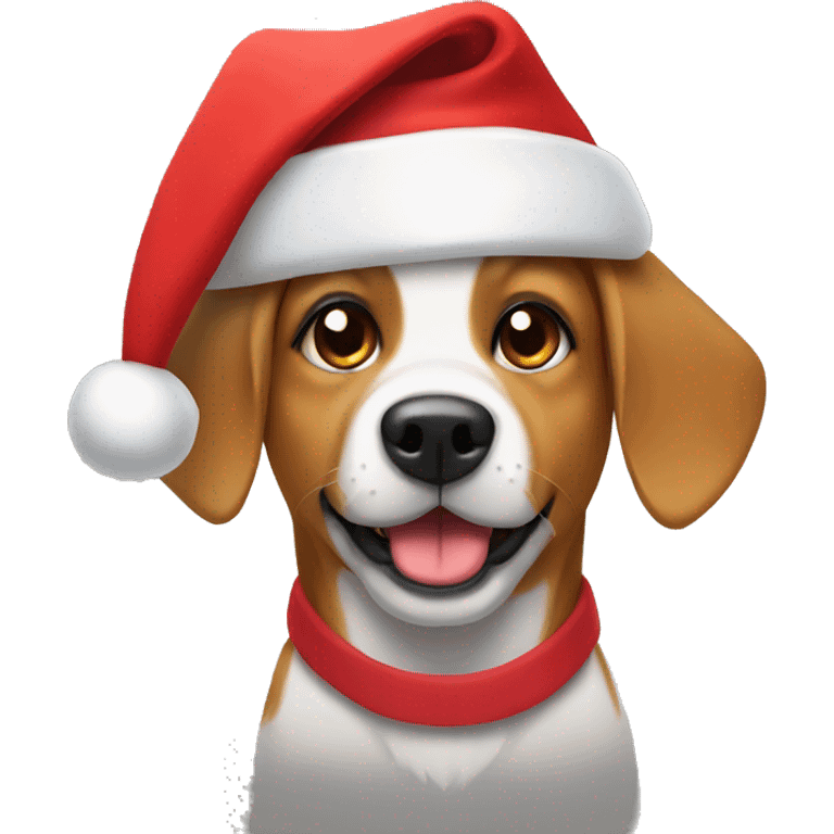 Dog with a Santa hat emoji