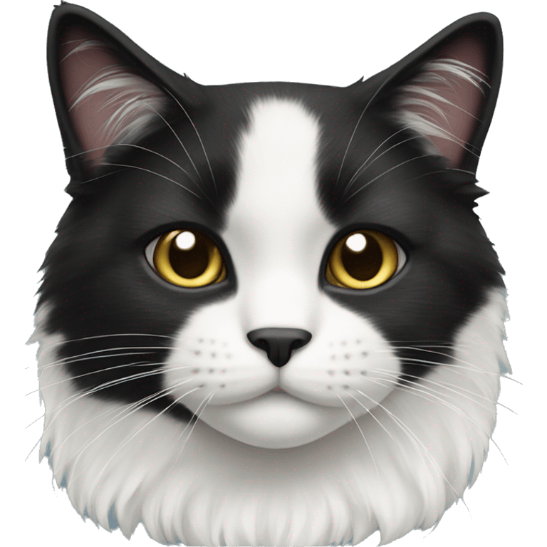 Black and white fur cat  emoji