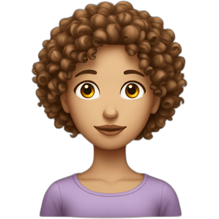 latin curly haired girl and skinny face emoji