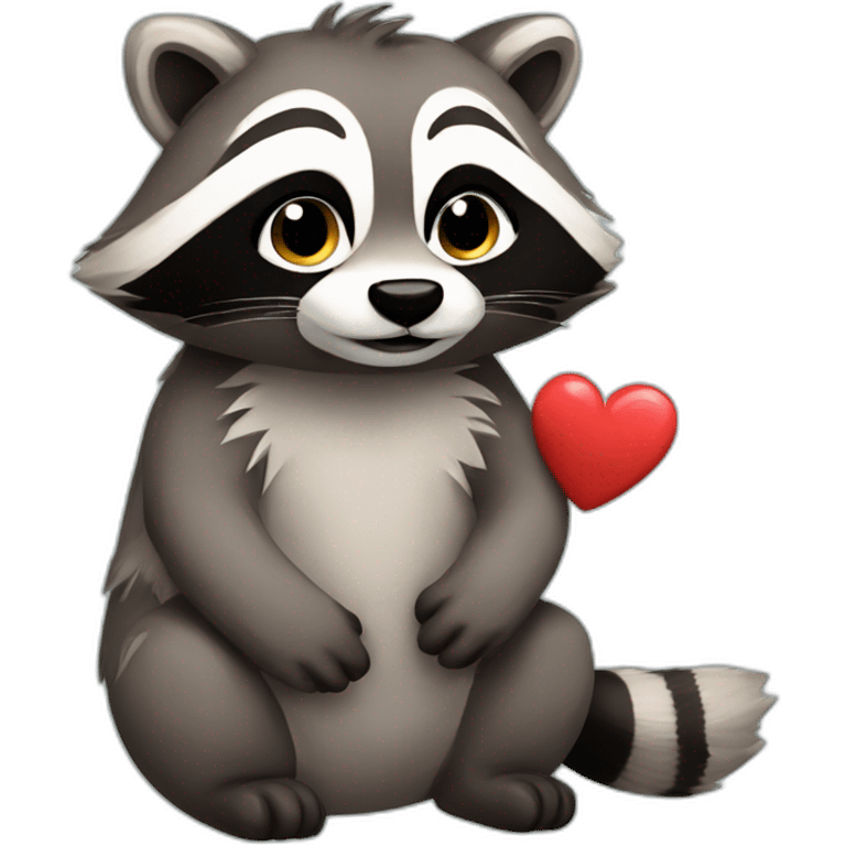 racoon in love emoji