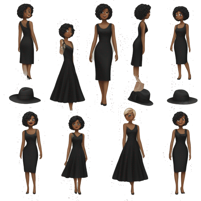 stylish black dress emoji