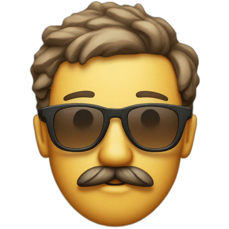 Tank top, glasses and mustache man melting in summet emoji