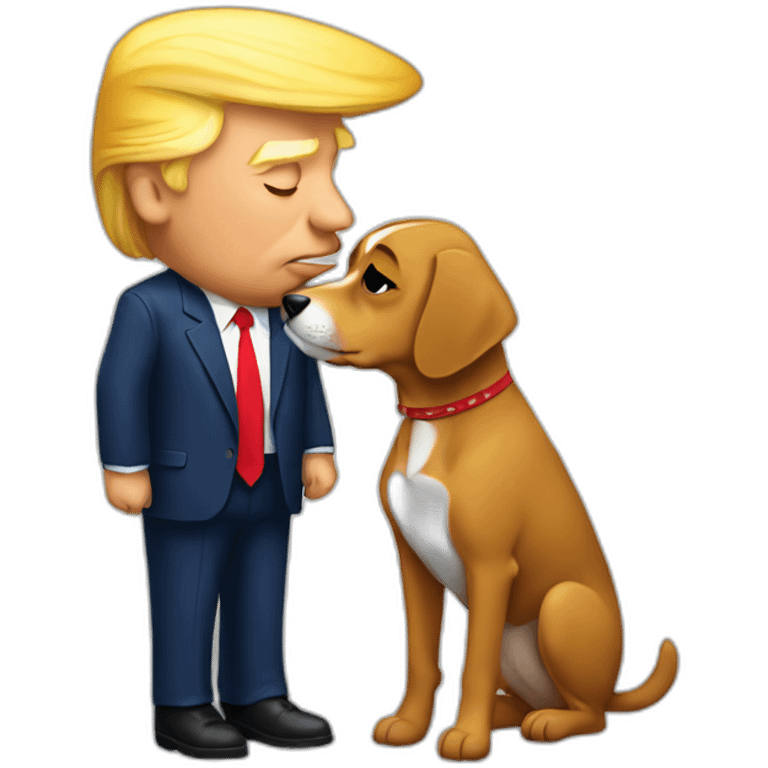 trump kissing a dog emoji