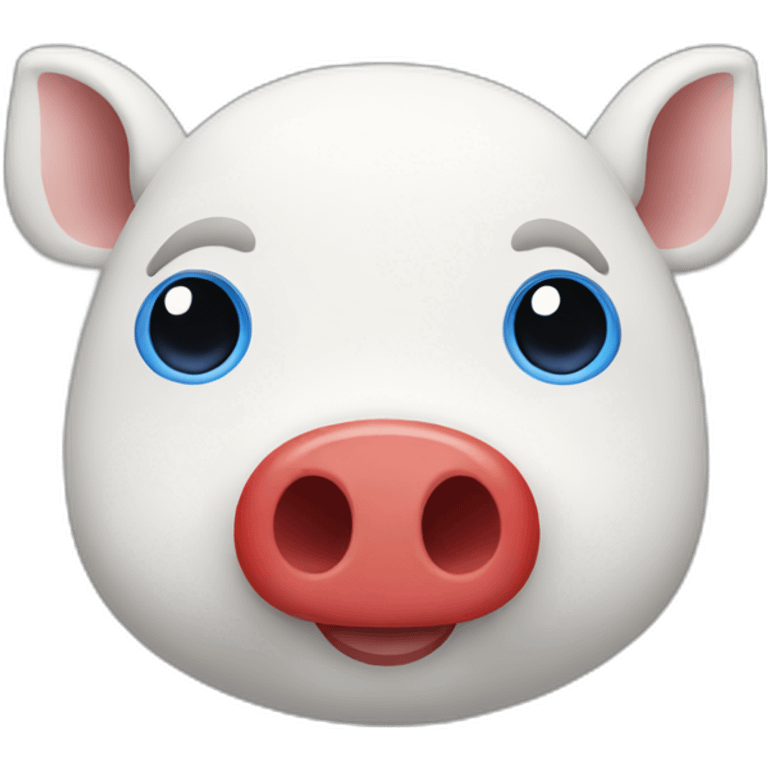 white blue red pig face emoji