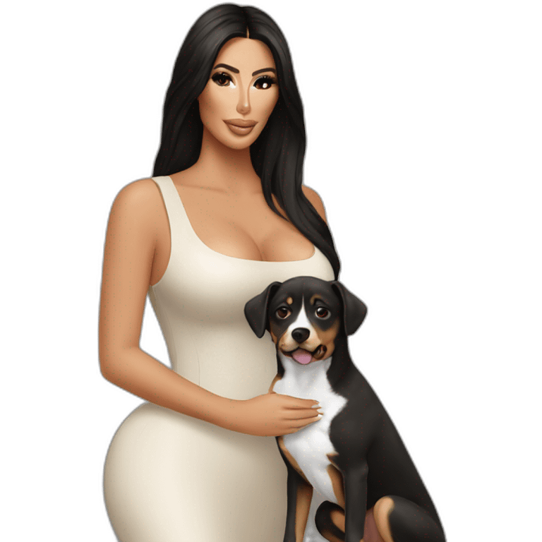 Kim kardashian with dog emoji