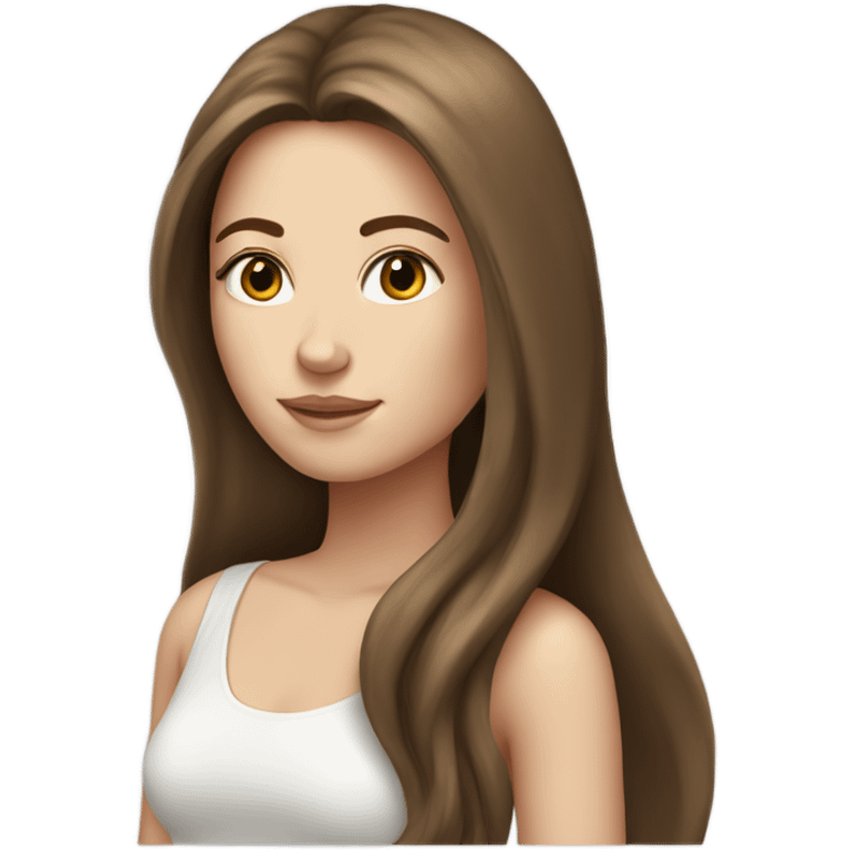 White girl with long brown hair emoji