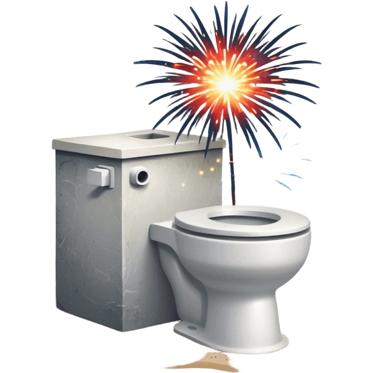 Firework explosion toilet at the beach emoji