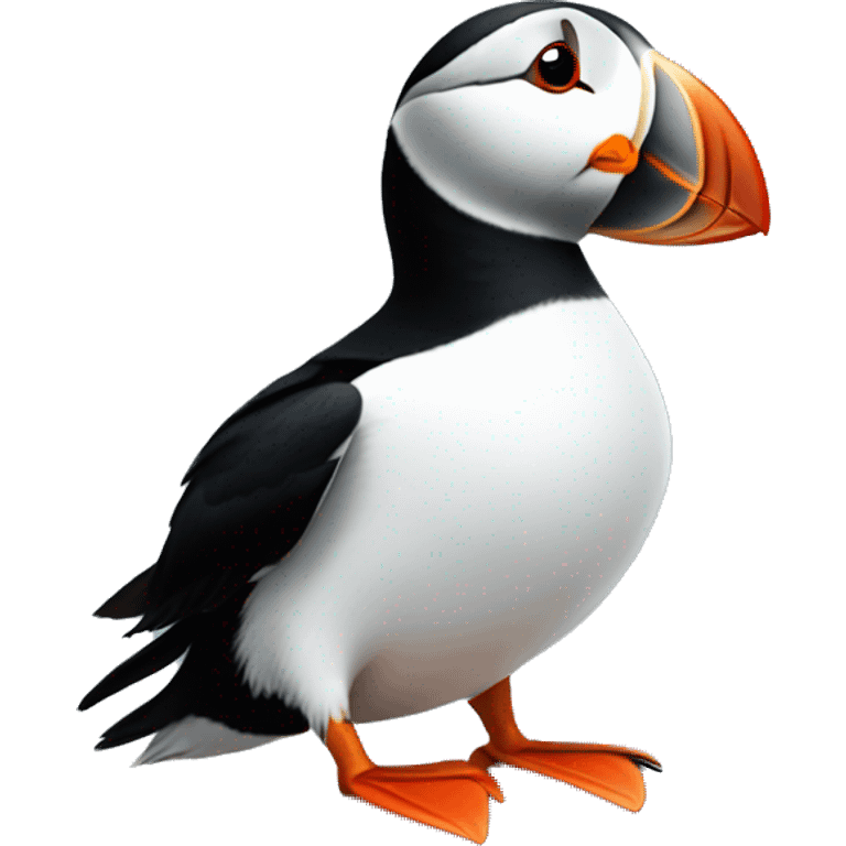 Puffin sitting on rocks  emoji