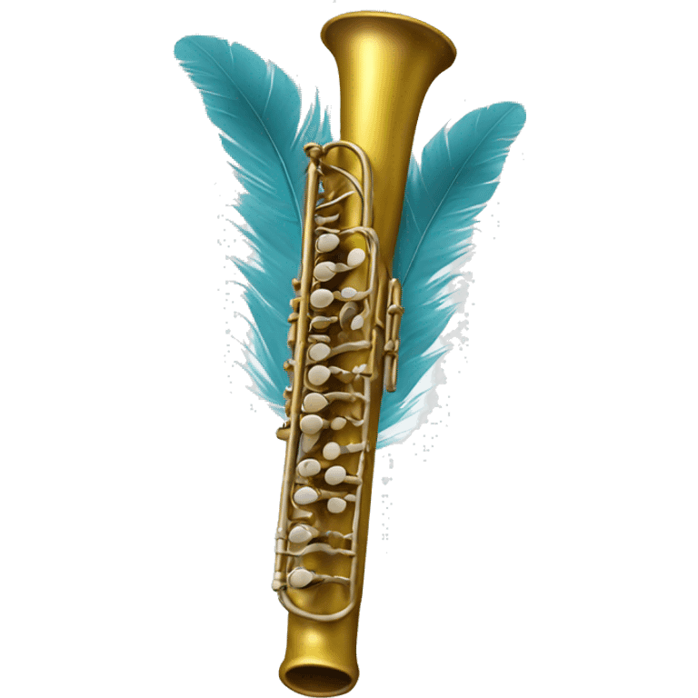 Flute with feather emoji