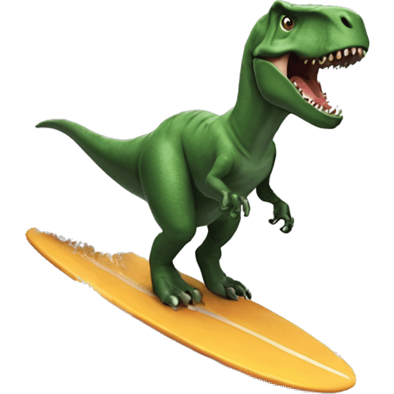 t-rex surfing a wave emoji