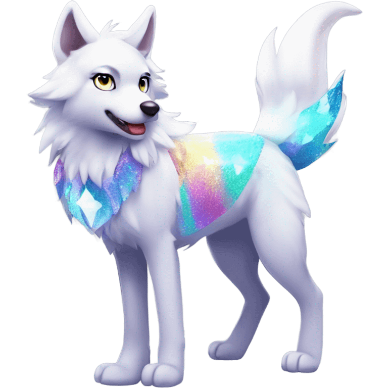 Colorful Shiny Sparkly Fionbri-Falvie-sparkle-wolf-sona full body emoji