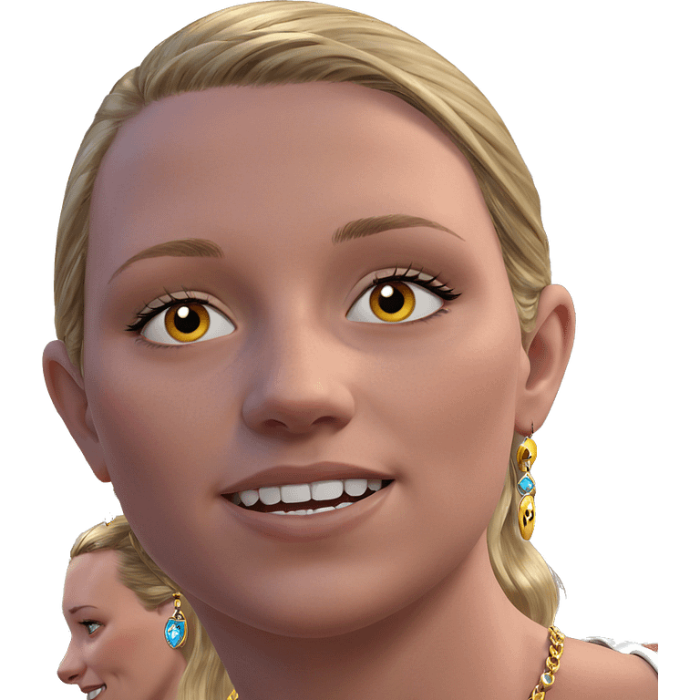 blonde girl with jewelry portrait emoji