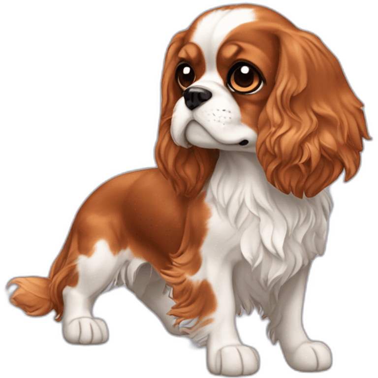 dog Cavalier King Charles Spaniel full body emoji