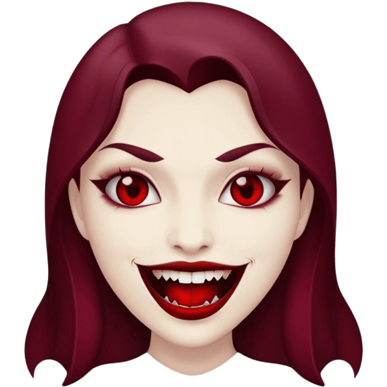 Burgundy vampire smile emoji