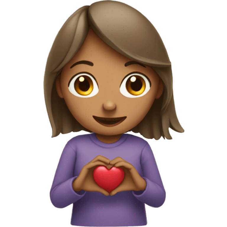 A female making a heart with her hands  emoji