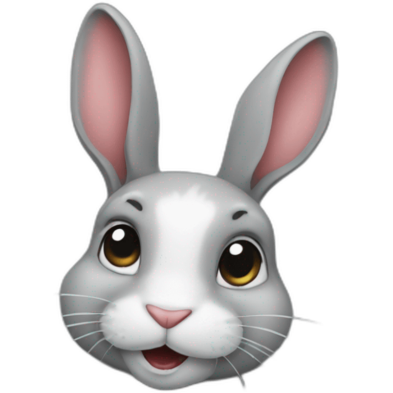 a smoking grey rabbit emoji