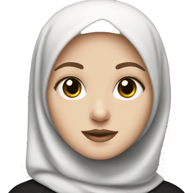 White girl with black eyes wear black hijab emoji