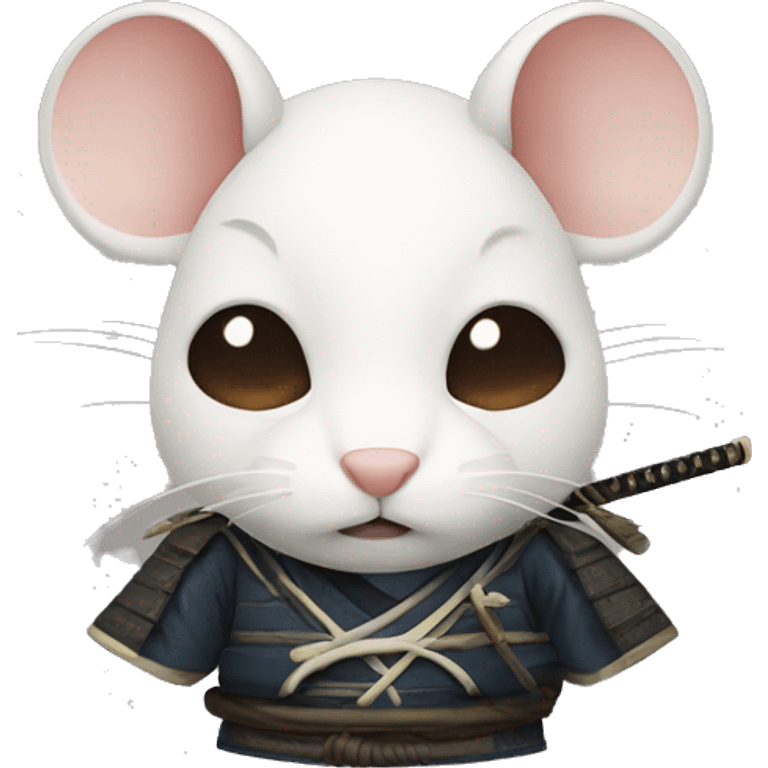 samurai rat white closed eyes emoji