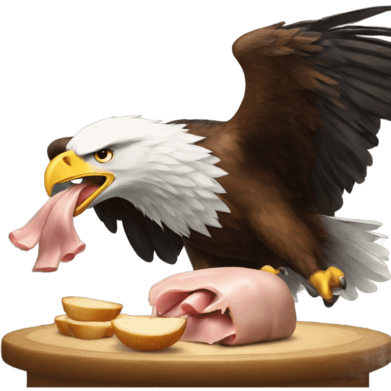 Eagle eating a pig emoji