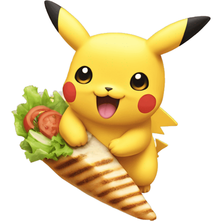 pikatchu qui mange un kebab emoji