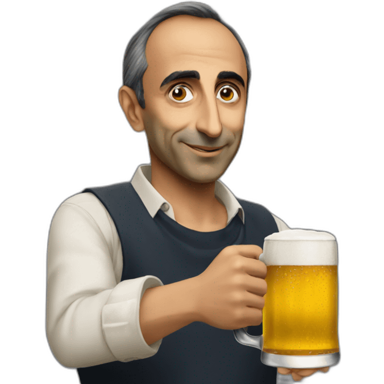 Eric Zemmour with a beer emoji