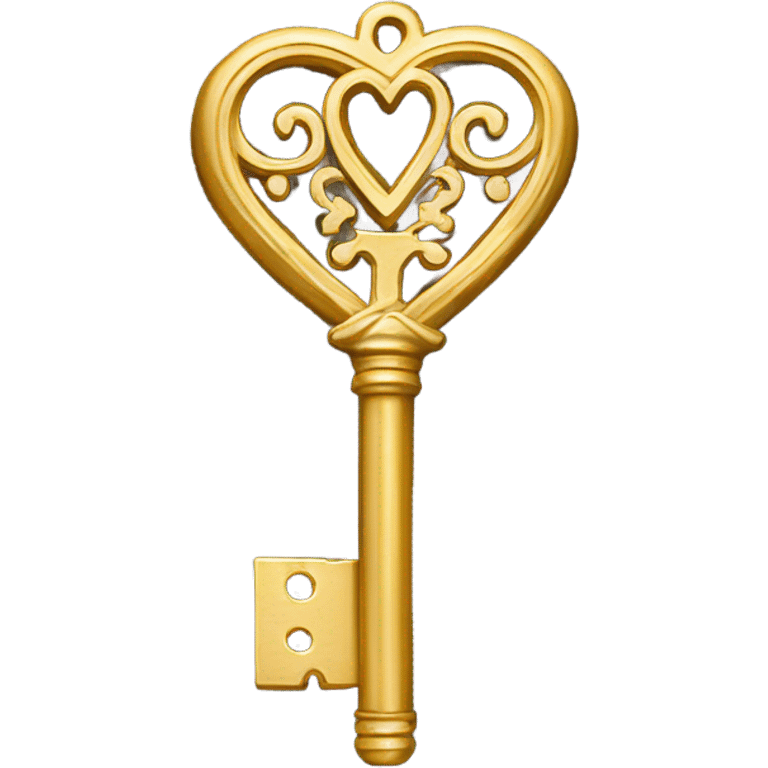 Golden heart key emoji