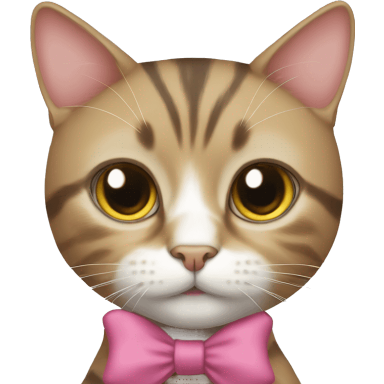 Cat with bow on head with owner emoji