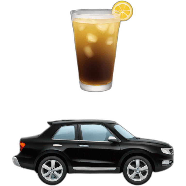 Drink arriving in black car emoji