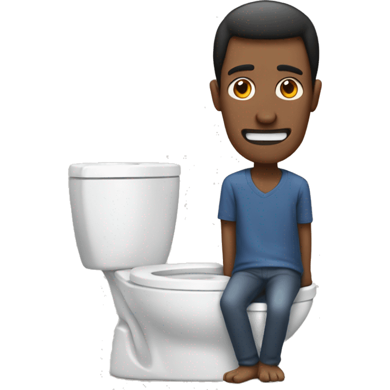 Long neck man in a toilet  emoji