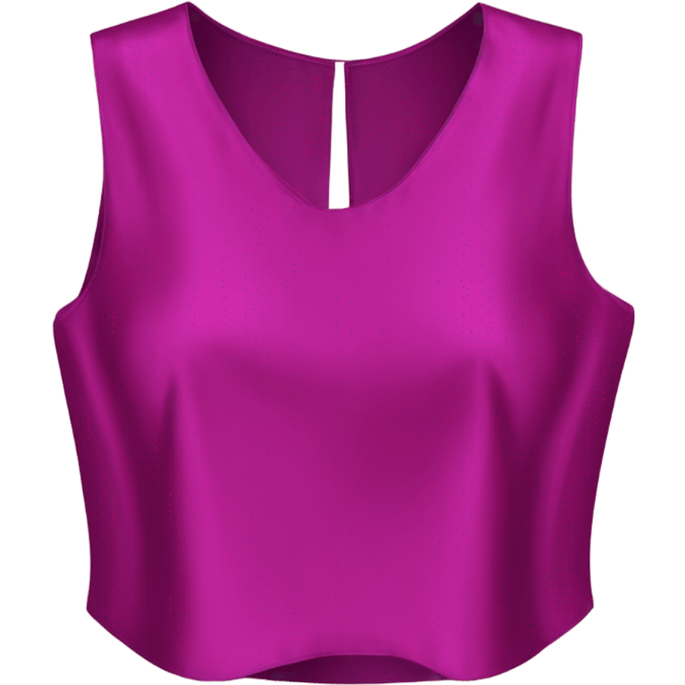 Realistic magenta cut out silk crop top blouse. emoji