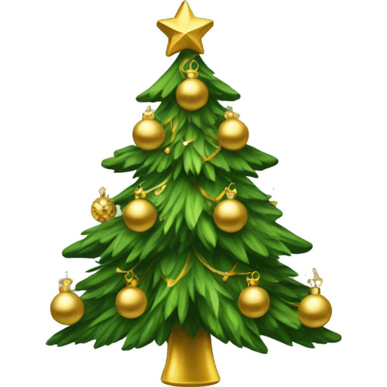 christmas tree with gold ornaments emoji