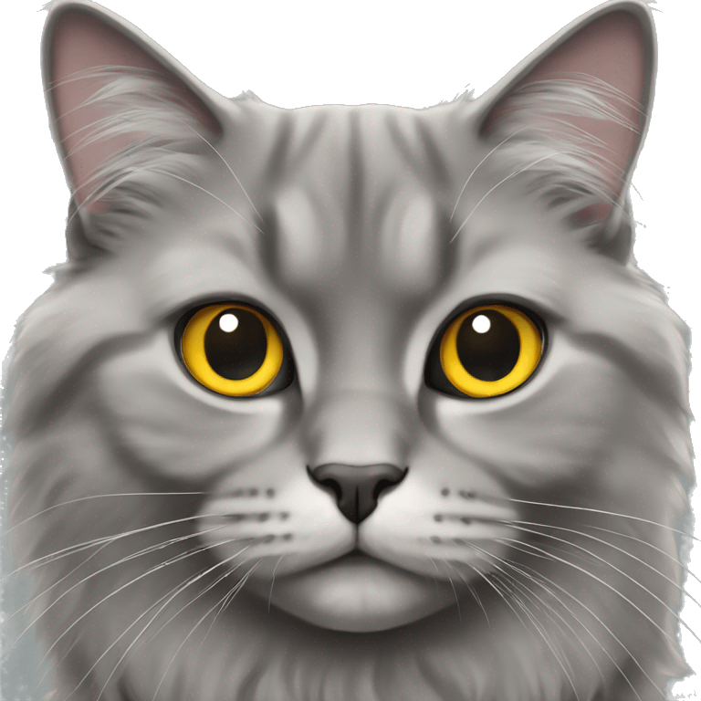 gray british longhair cat emoji