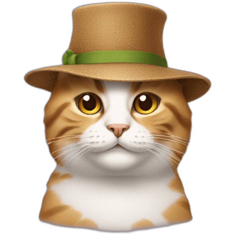 Cat with funny hat emoji