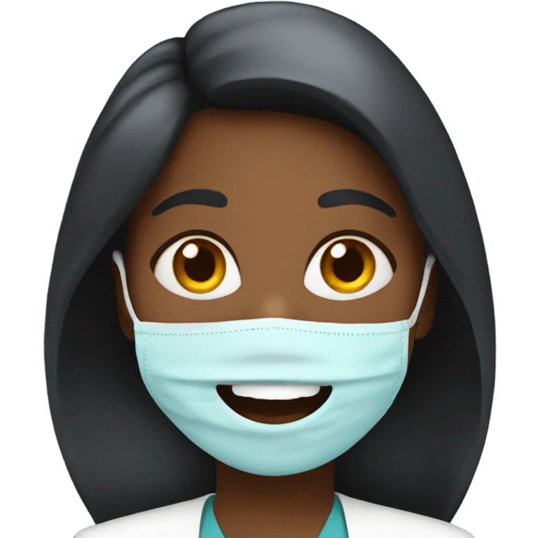 Make a black beautiful female dentist emoji