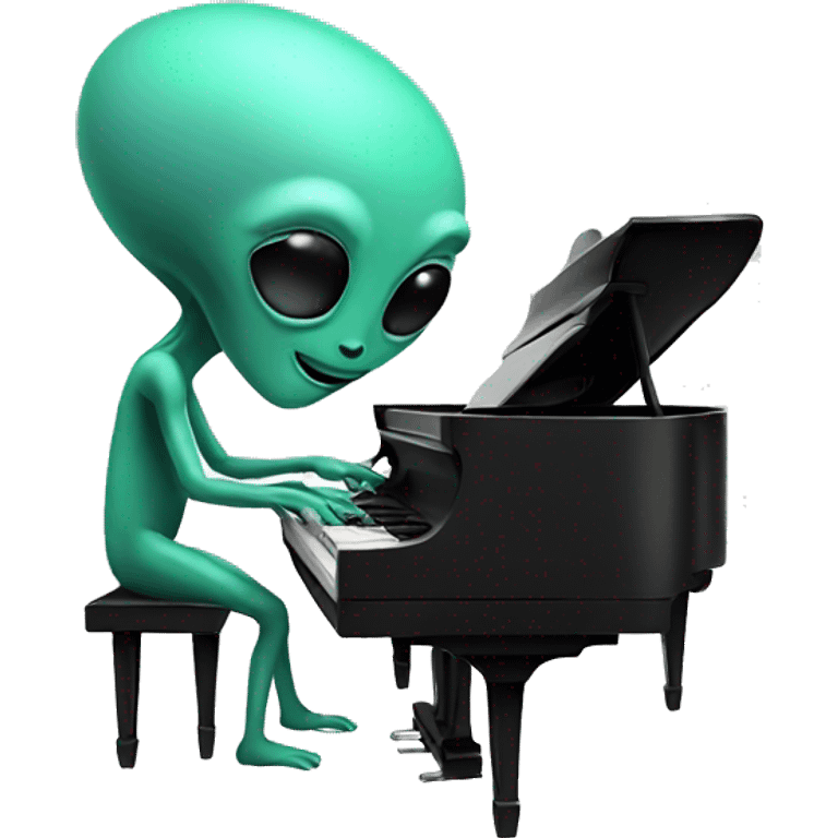 Alien playing piano  emoji