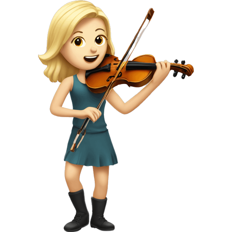 blond girl playing a violin emoji