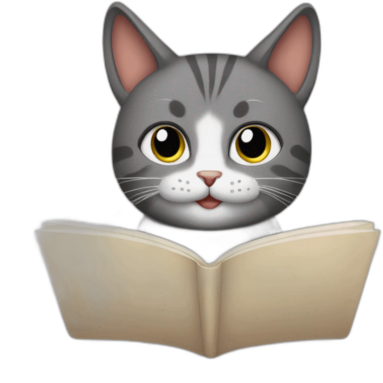 cat reading emoji