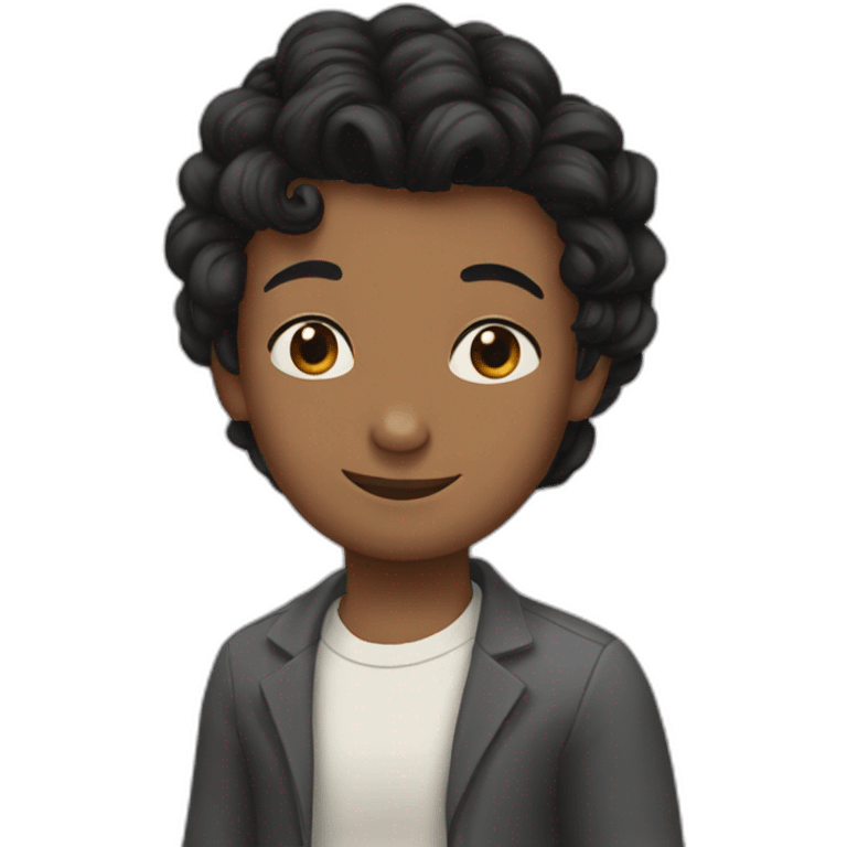 Simon Baker hug a black girl brown eyes and sblack hair in a bun emoji